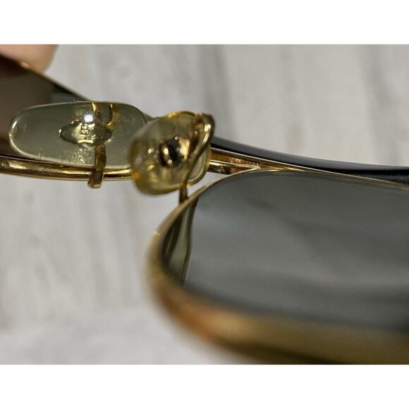 Vintage Ray Ban B&L Diamond Hard Aviator Shooter Sunglasses Gold Frames 62mm - Picture 11 of 14